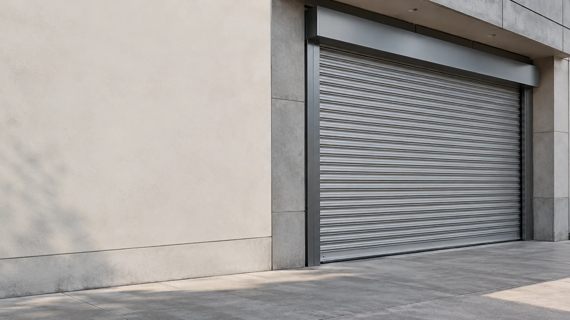Cortina metálica instalada en un acceso comercial.